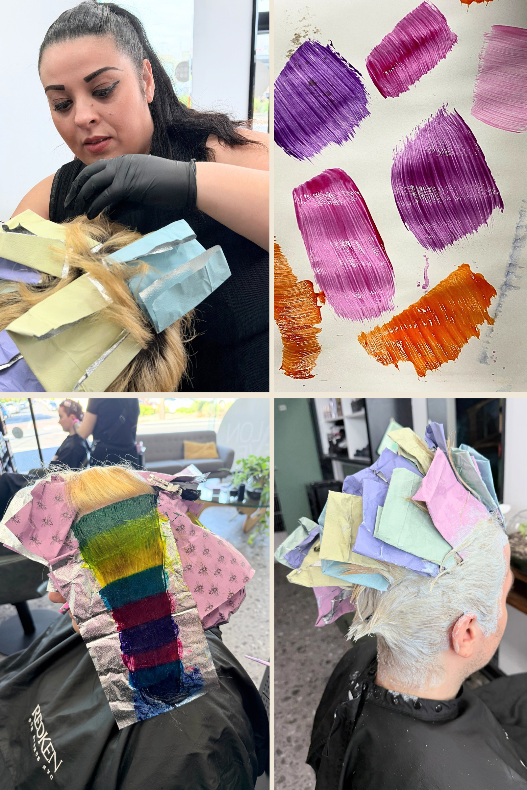 Vivid colour mixing and application at Salon Eve Geelong